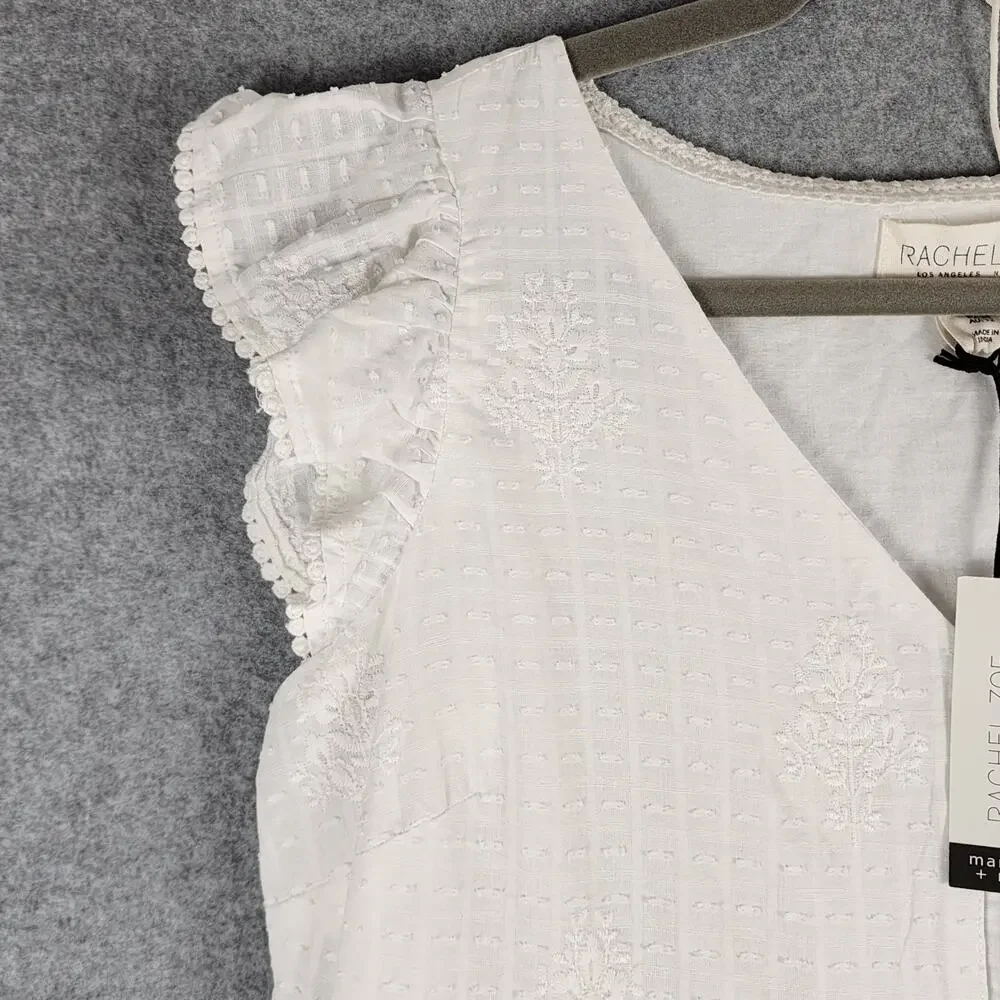 Rachel Zoe White Maxi Dress Lace Eyelet Boho Size 8 - Picture 2 of 13